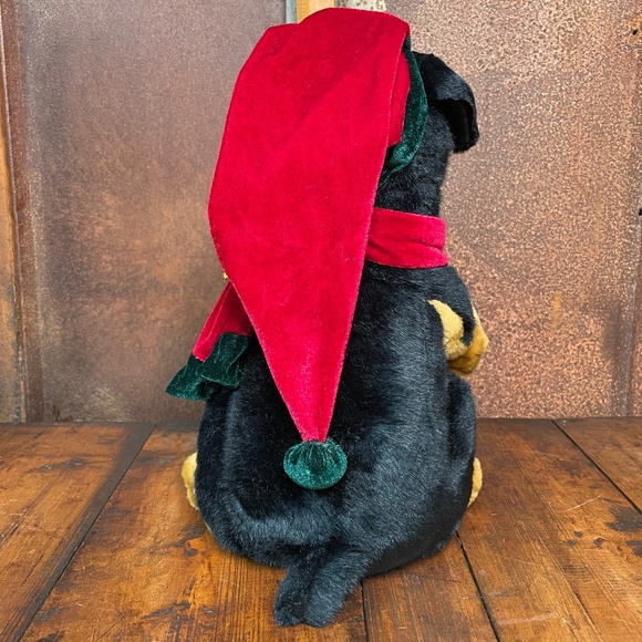 E & J Classic Rottweiler Dog Christmas Plush Stuffed Animal w/ Tags! - Picture 6 of 9